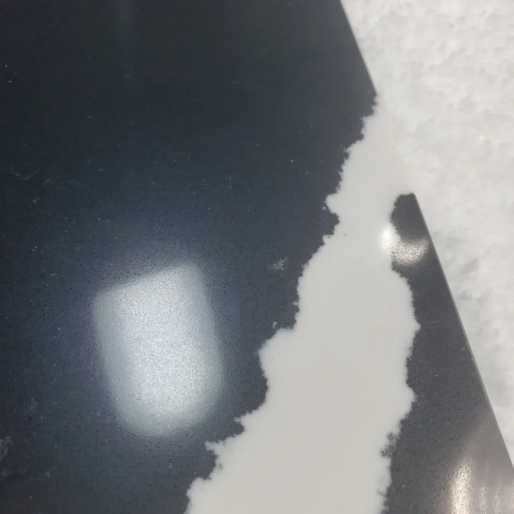 Quartz Stone Cutting Board cheese black marble white veining design 10x10